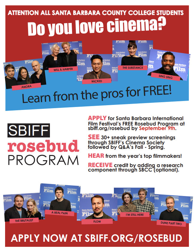 SBIFF Rosebud program flyer 2025